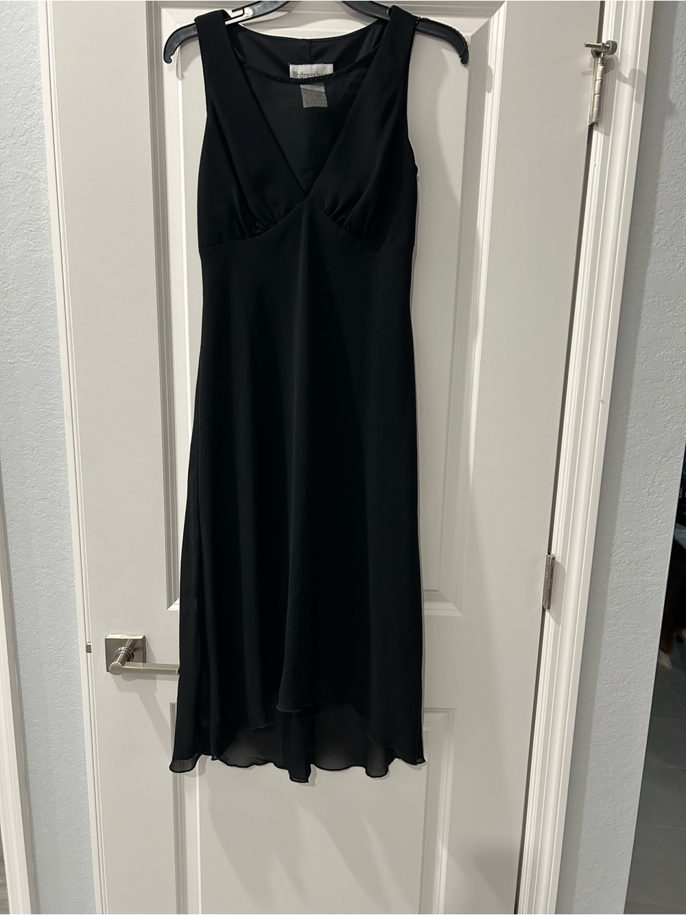 dressbarn Black V-Neck Sleeveless High-Low Dress